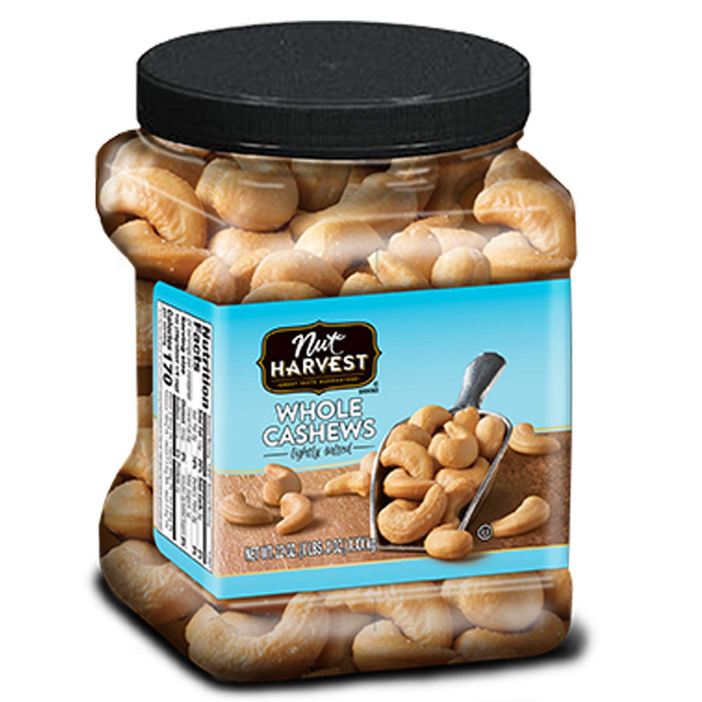 Nut Harvest, Lightly Salted Whole Cashews, 24oz Jar
